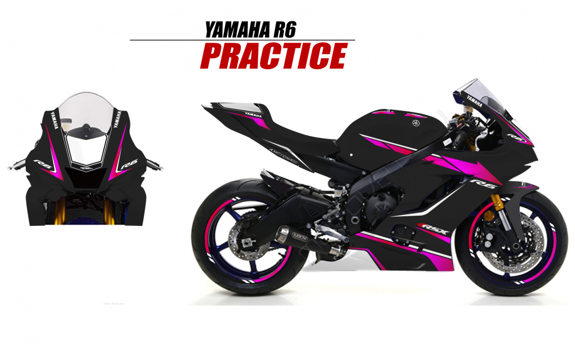 yamaha r6 pink and black