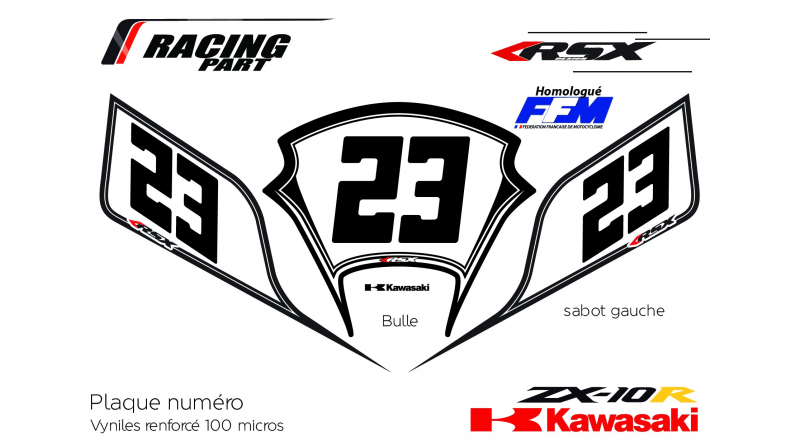 Kawasaki ZX10R plate number